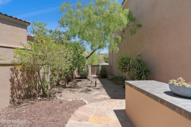 view of yard featuring fence