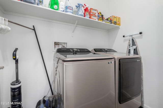 laundry room featuring washer and dryer