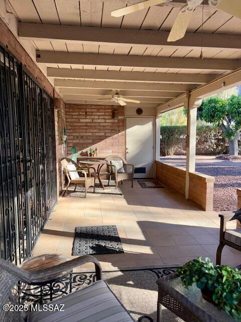 215 E Los Rincones, Green Valley, AZ 85614 - view of patio with a ceiling fan and outdoor dining area