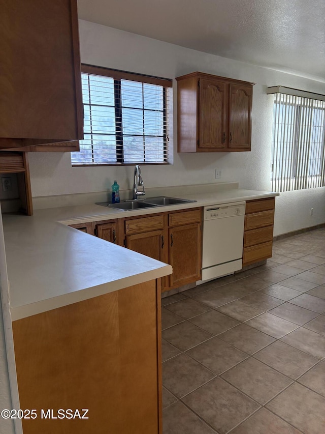 829 E Calle Esplendor, Nogales, AZ 85621 - kitchen with light countertops, white dishwasher, light tile patterned floors, and a sink