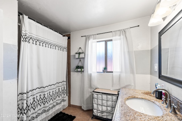 157 W Veterans Blvd, Tucson, AZ 85713 - full bath with tile patterned floors, a shower with shower curtain, and vanity