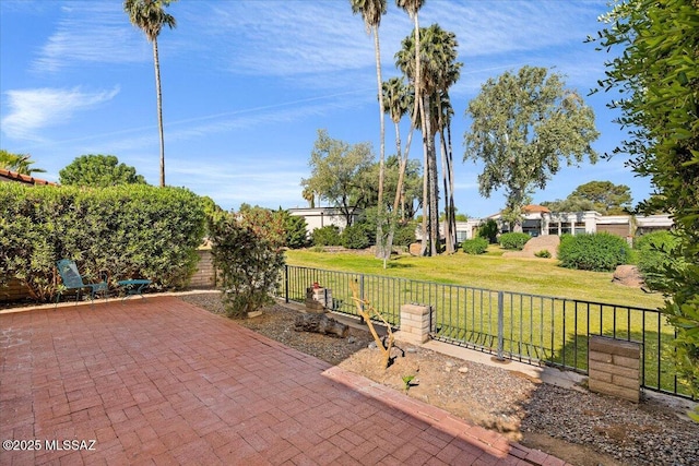 view of patio with a fenced backyard