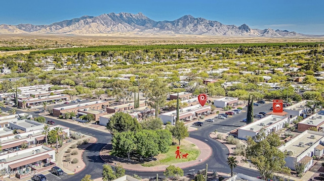 aerial view featuring a mountain view