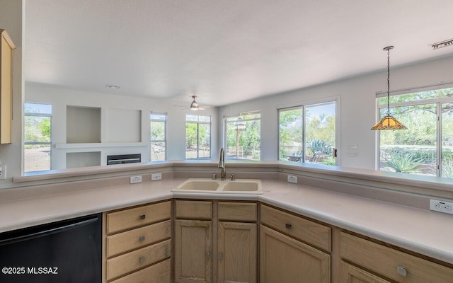 1448 E Mule Train Dr, Oro Valley, AZ 85755 - kitchen with a sink, plenty of natural light, visible vents, and dishwasher