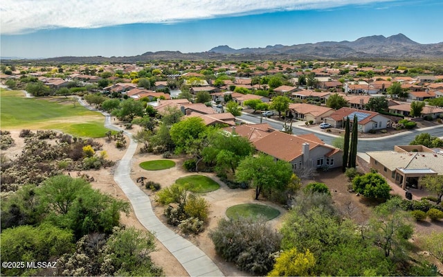 1448 E Mule Train Dr, Oro Valley, AZ 85755 - drone / aerial view featuring a mountain view, golf course view, and a residential view