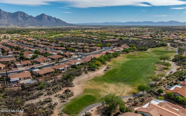 1448 E Mule Train Dr, Oro Valley, AZ 85755 - birds eye view of property with a residential view, a mountain view, and golf course view