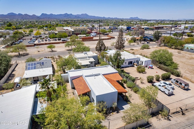bird's eye view with a residential view and a mountain view