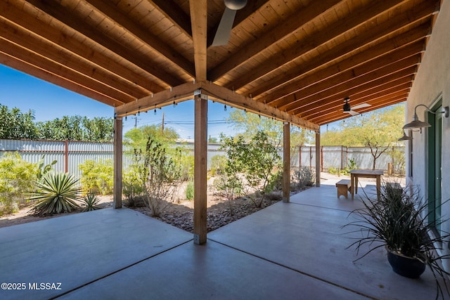 view of patio / terrace featuring a fenced backyard