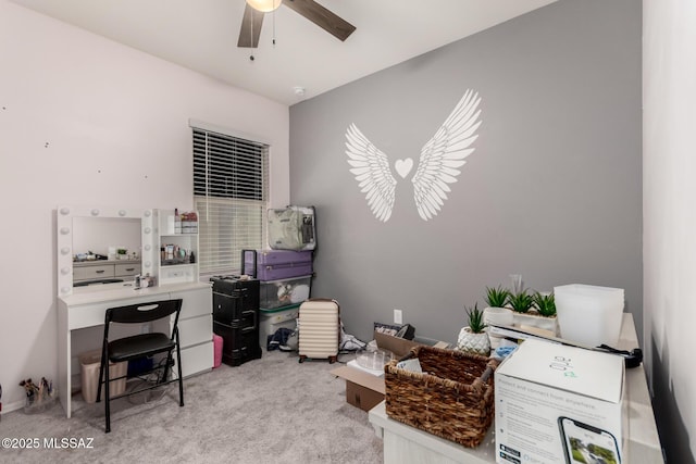 7688 S Via Perfecta, Tucson, AZ 85756 - office area with a ceiling fan and carpet floors