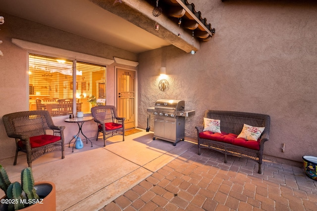 view of patio featuring grilling area