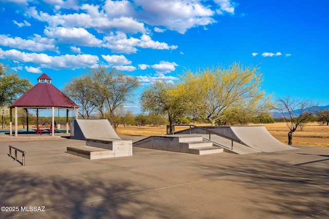 view of community with a gazebo