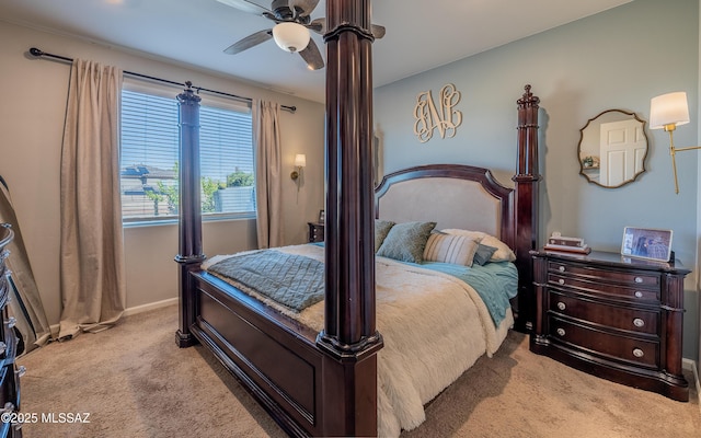 10199 S Pantano Knolls Dr, Vail, AZ 85641 - bedroom with baseboards, ceiling fan, and light colored carpet