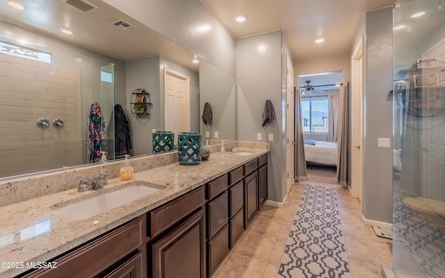10199 S Pantano Knolls Dr, Vail, AZ 85641 - full bath with visible vents, a sink, and a walk in shower