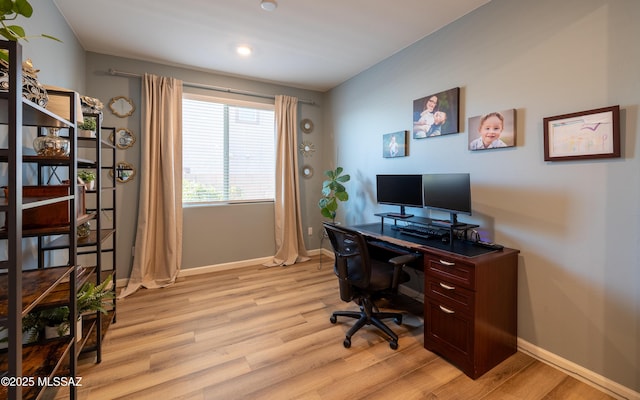 10199 S Pantano Knolls Dr, Vail, AZ 85641 - office area with baseboards and light wood-type flooring