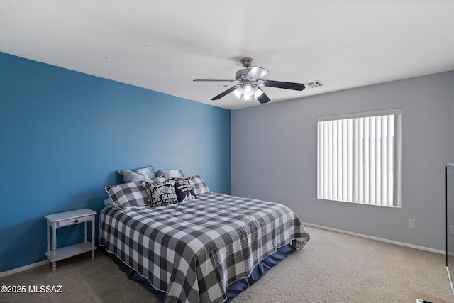 9949 N Blue Crossing Way, Tucson, AZ 85743 - bedroom featuring carpet, baseboards, and ceiling fan