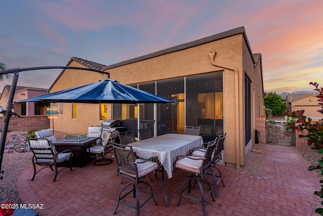 5884 S Azure Vista Way, Green Valley, AZ 85622 - back of house with a patio, fence, stucco siding, and a gate