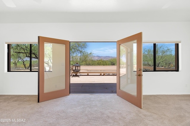 12471 E Speedway Blvd, Tucson, AZ 85748 - carpeted spare room featuring french doors and a mountain view