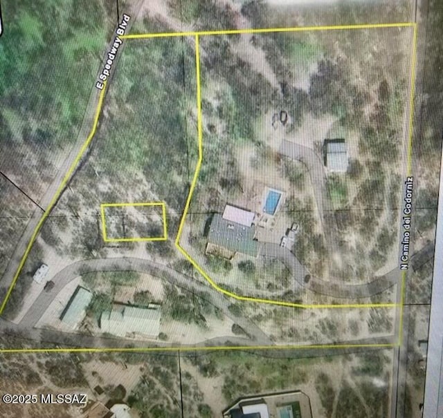 12471 E Speedway Blvd, Tucson, AZ 85748 - aerial map of property and surrounding area with property parcel outlined