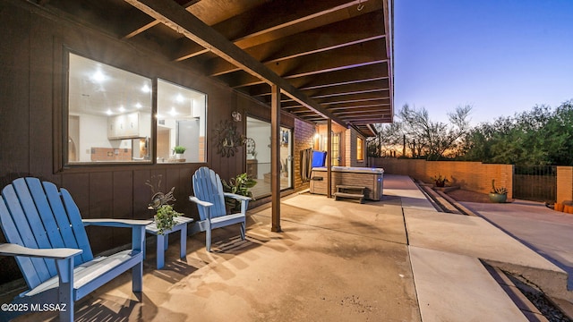900 N Camino Del Codorniz, Tucson, AZ 85749 - fenced backyard with a hot tub and a patio area
