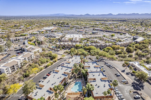 aerial view featuring a mountain view