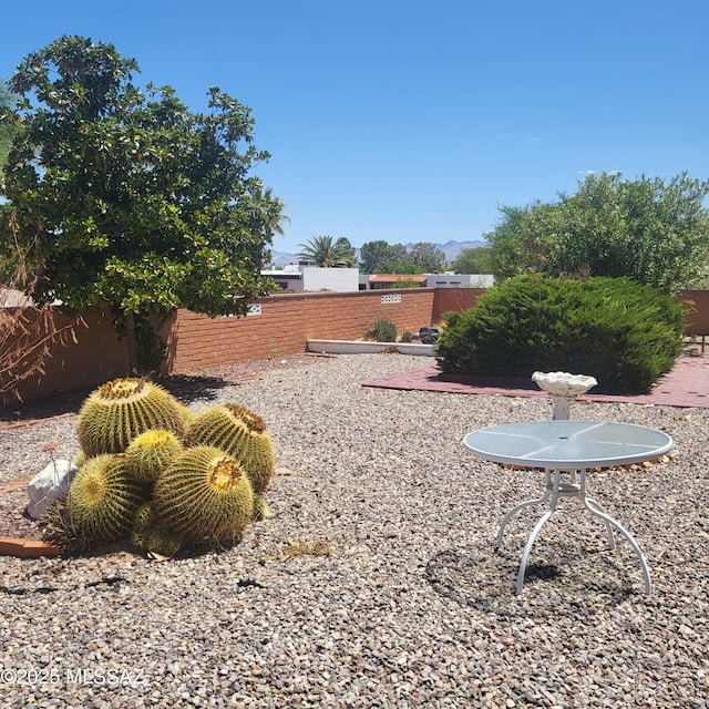 view of yard featuring a fenced backyard