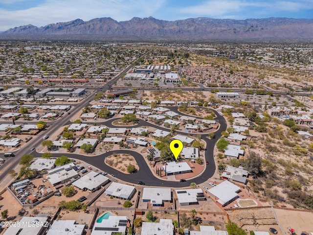 7555 E 25th St, Tucson, AZ 85710 - bird's eye view featuring a residential view and a mountain view