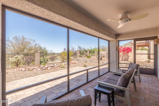 13795 N Buckhorn Cholla Dr, Marana, AZ 85658 - sunroom featuring ceiling fan
