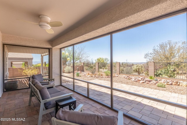 13795 N Buckhorn Cholla Dr, Marana, AZ 85658 - sunroom with ceiling fan