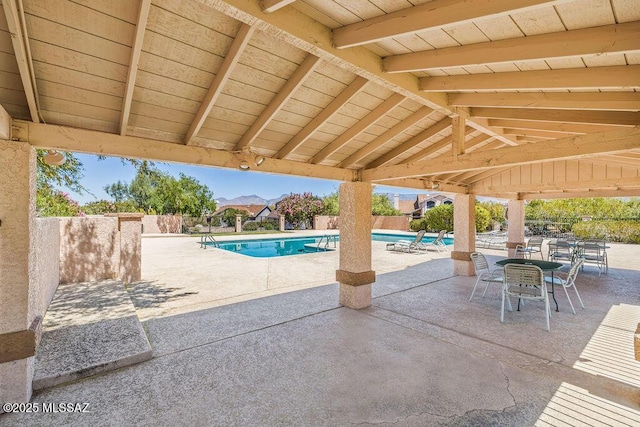 view of patio / terrace featuring a fenced in pool and a fenced backyard