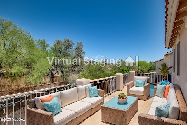 balcony featuring an outdoor hangout area