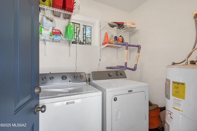 215 E Lester St, Tucson, AZ 85705 - washroom featuring laundry area, separate washer and dryer, and electric water heater