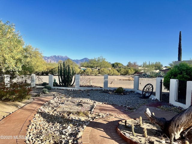 1011 N Placita Yoas, Green Valley, AZ 85614 - fenced front yard featuring a mountain view