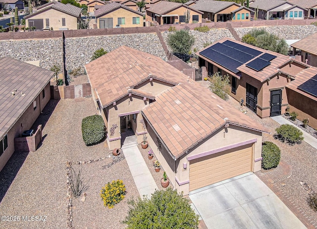 drone / aerial view with a residential view