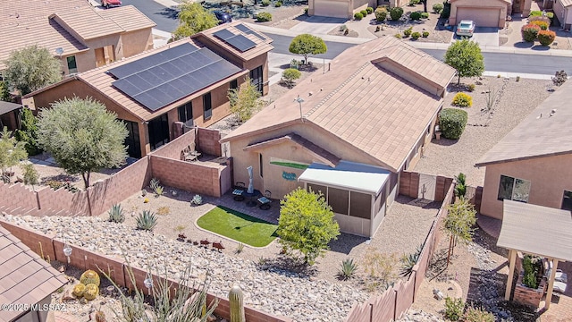aerial view with a residential view