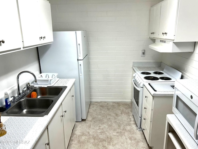 1470 S Palo Verde Ave, Tucson, AZ 85713 - kitchen featuring white appliances, extractor fan, a sink, and light countertops
