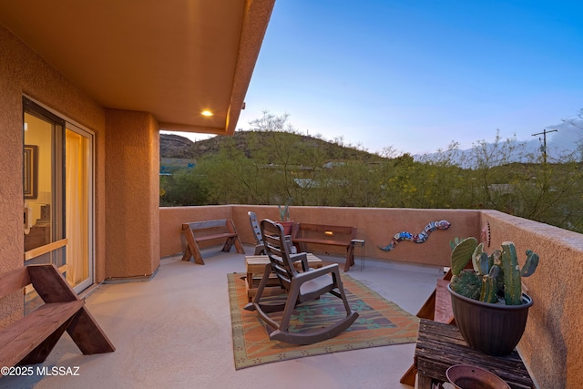 1408 W Kandy Ct, Tucson, AZ 85745 - view of patio / terrace featuring a balcony and a mountain view