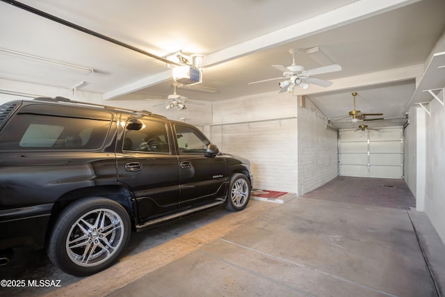 garage featuring a garage door opener
