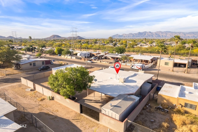 bird's eye view with a mountain view and a residential view