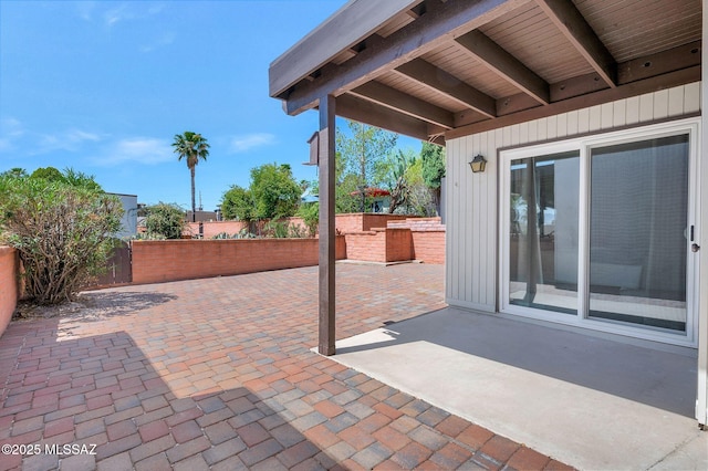 view of patio with a fenced backyard