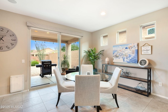 7084 W Cliff Spring Trl, Marana, AZ 85658 - dining room featuring baseboards, recessed lighting, and light tile patterned flooring