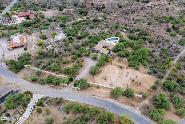 aerial view with view of desert