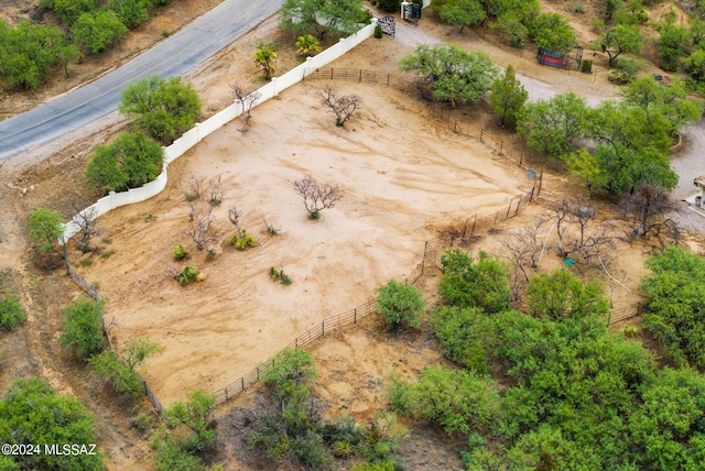 drone / aerial view with a rural view