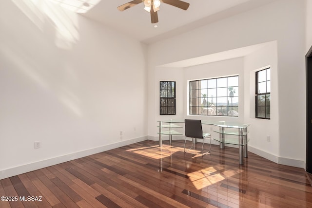 1330 W Panorama Rd, Tucson, AZ 85704 - office space featuring wood-type flooring, a ceiling fan, and baseboards
