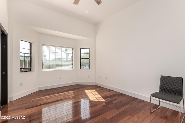 1330 W Panorama Rd, Tucson, AZ 85704 - unfurnished room with baseboards, recessed lighting, ceiling fan, and wood finished floors