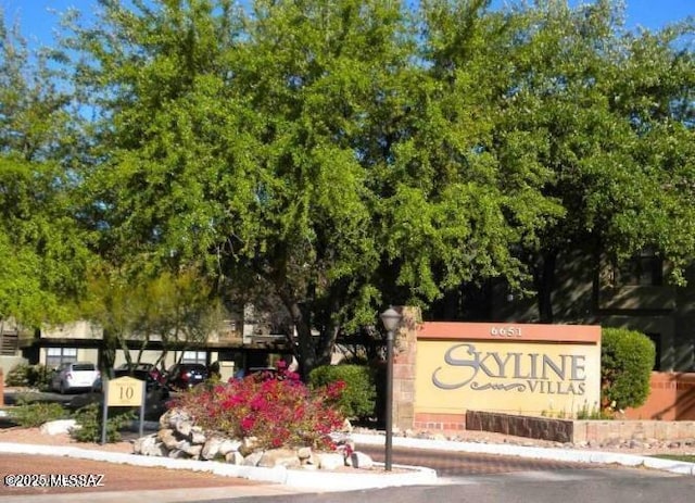 view of community sign