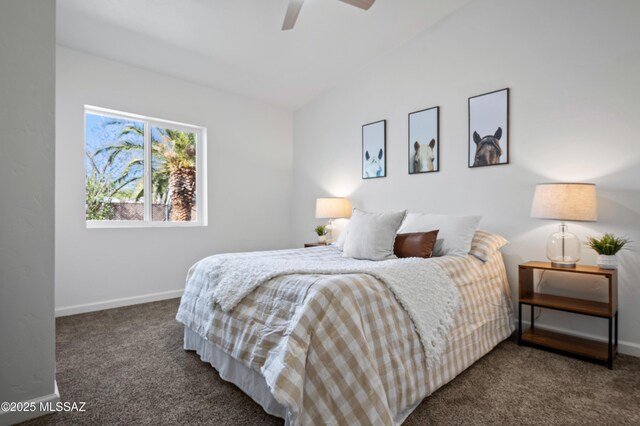 9453 E Pena Dr, Tucson, AZ 85730 - carpeted bedroom featuring baseboards and ceiling fan