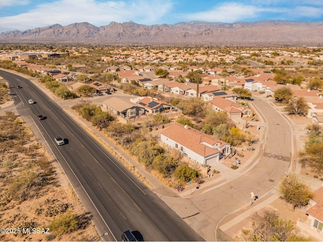 9896 E Wind Dancer Dr, Tucson, AZ 85748 - birds eye view of property with a residential view and a mountain view