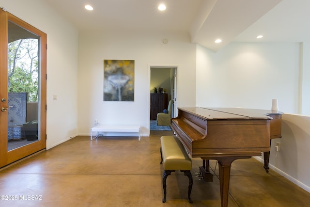 4519 N Camino Kino, Tucson, AZ 85718 - living area featuring concrete floors, recessed lighting, and baseboards