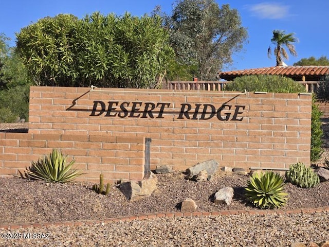 view of community sign