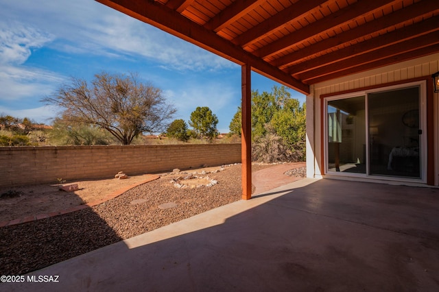 view of patio featuring a fenced backyard